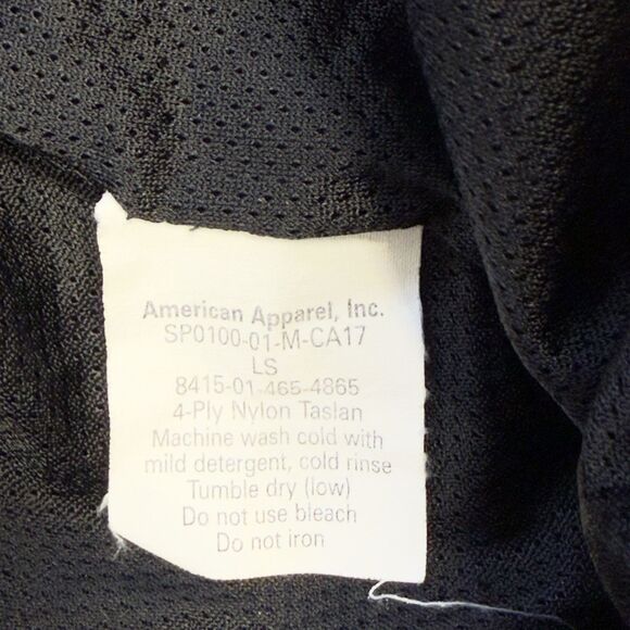 American Apparel Inc Lined Utility Pants Zippers 4 Ply Nylon Black Men L EUC - Picture 5 of 12